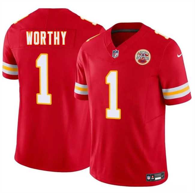 Men & Women & Youth Kansas City Chiefs #1 Xavier Worthy Red 2024 Draft F.U.S.E. Vapor Untouchable Limited Stitched Jersey->kansas city chiefs->NFL Jersey